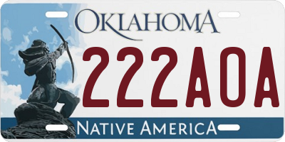 OK license plate 222AOA