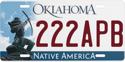 OK license plate 222APB
