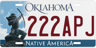 OK license plate 222APJ