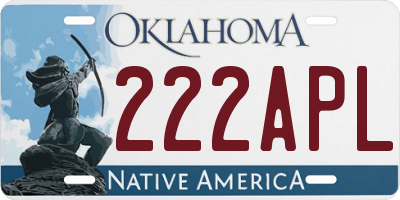 OK license plate 222APL