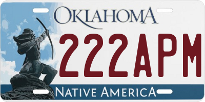 OK license plate 222APM