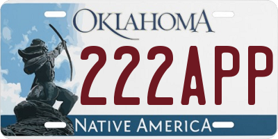 OK license plate 222APP