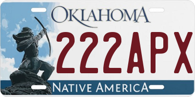 OK license plate 222APX