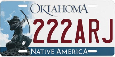 OK license plate 222ARJ