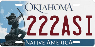 OK license plate 222ASI