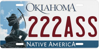 OK license plate 222ASS