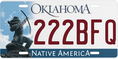 OK license plate 222BFQ