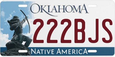 OK license plate 222BJS