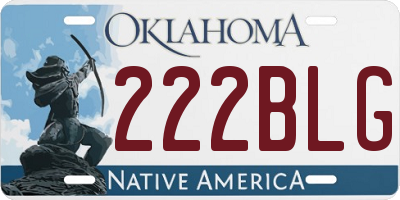 OK license plate 222BLG