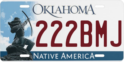 OK license plate 222BMJ