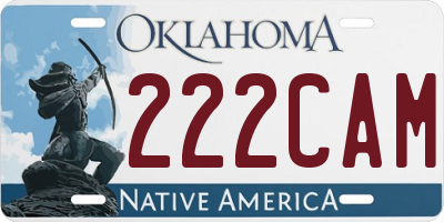 OK license plate 222CAM