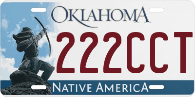 OK license plate 222CCT