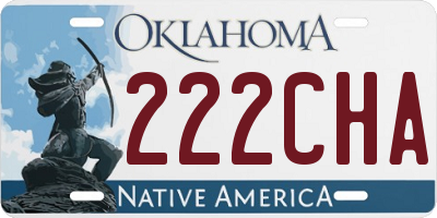 OK license plate 222CHA