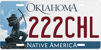 OK license plate 222CHL