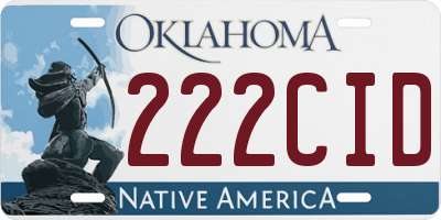 OK license plate 222CID
