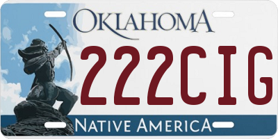 OK license plate 222CIG