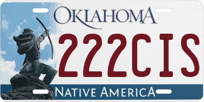 OK license plate 222CIS