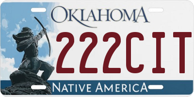 OK license plate 222CIT