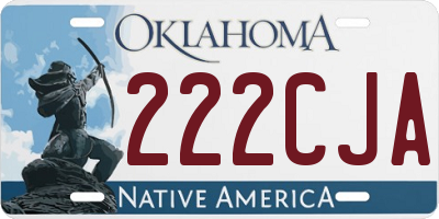 OK license plate 222CJA
