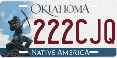 OK license plate 222CJQ