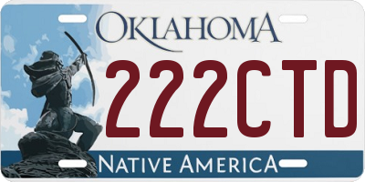 OK license plate 222CTD
