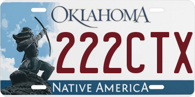 OK license plate 222CTX