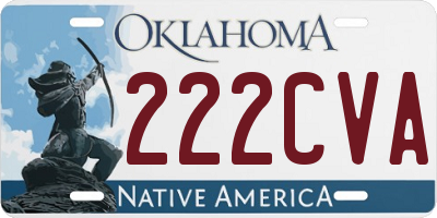 OK license plate 222CVA