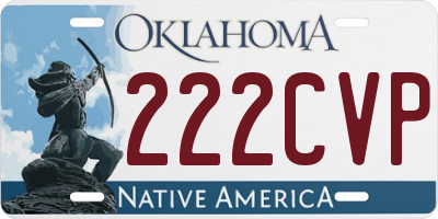 OK license plate 222CVP