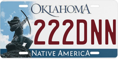 OK license plate 222DNN