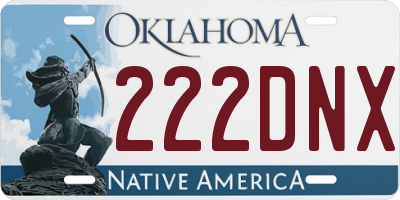 OK license plate 222DNX
