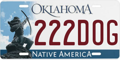 OK license plate 222DOG