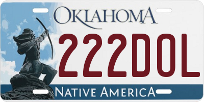 OK license plate 222DOL