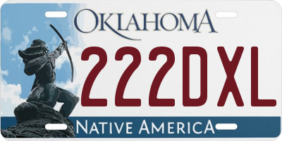 OK license plate 222DXL