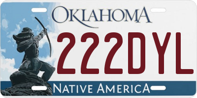 OK license plate 222DYL