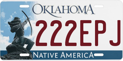 OK license plate 222EPJ