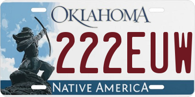 OK license plate 222EUW