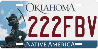 OK license plate 222FBV