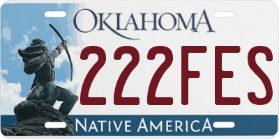 OK license plate 222FES