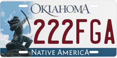 OK license plate 222FGA