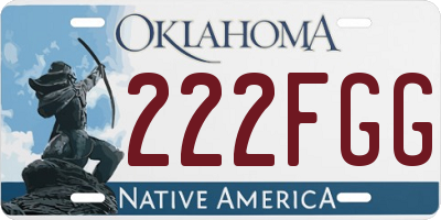 OK license plate 222FGG