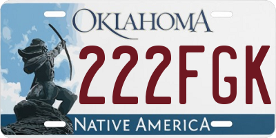 OK license plate 222FGK