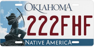 OK license plate 222FHF