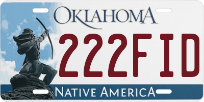 OK license plate 222FID