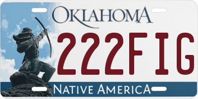 OK license plate 222FIG