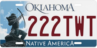 OK license plate 222TWT