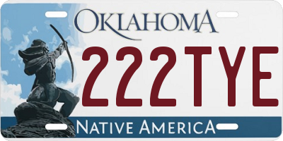OK license plate 222TYE