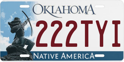 OK license plate 222TYI