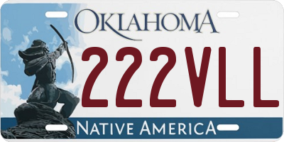 OK license plate 222VLL