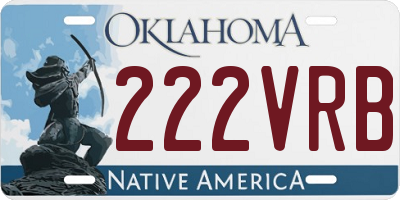 OK license plate 222VRB