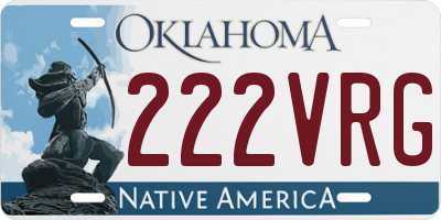 OK license plate 222VRG